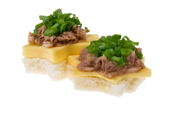 Sandwich with tuna on white — Stock Photo, Image