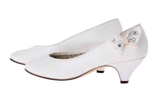 Witte lederen schoenen — Stockfoto