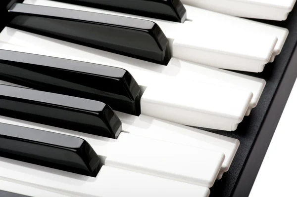 Macro teclado piano — Fotografia de Stock