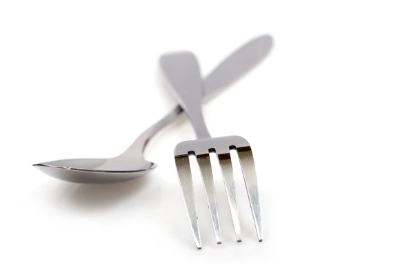 Tenedor de cocina y cuchara — Foto de Stock