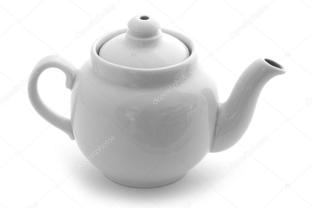 White teapot on white