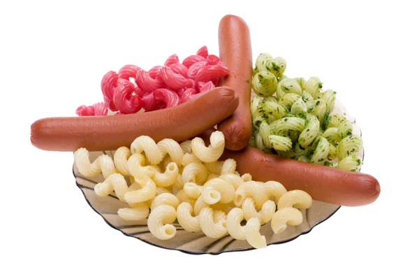 Pasta with sausage — Stock Photo, Image