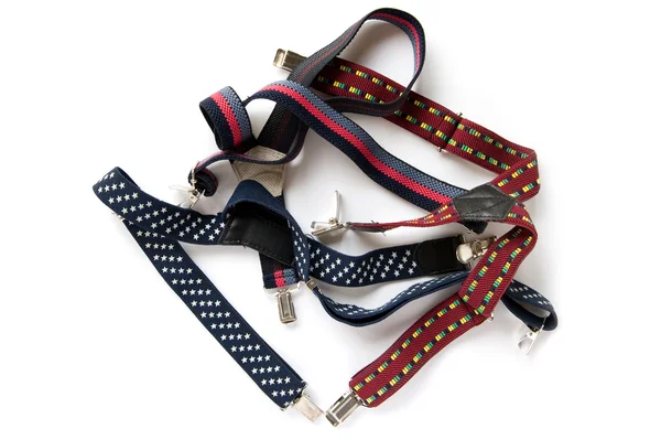 Set suspenders on white — Stock Photo, Image