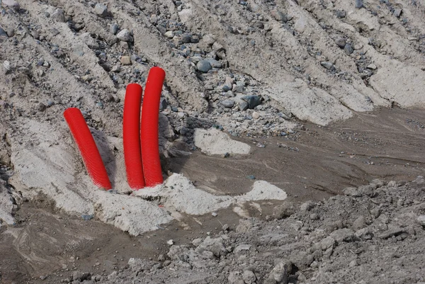 Tre tubi di drenaggio rossi — Foto Stock