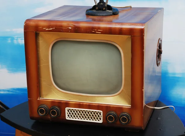 Старий Гранжевий Телевізор Столі — стокове фото