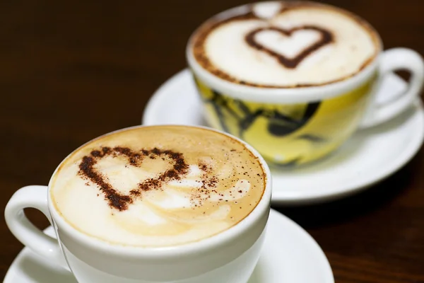 Cappuccino for Valentine's day. — Stock Photo, Image