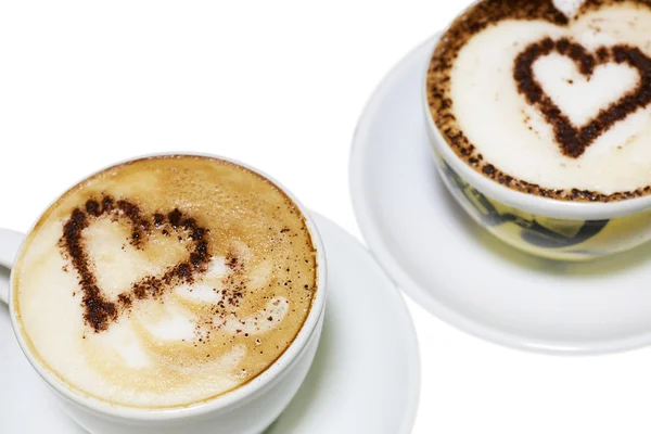 Cappuccino for Valentine's day. — Stock Photo, Image