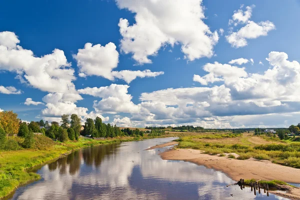 Summer Landscape River Blue Sky — Stock Photo, Image