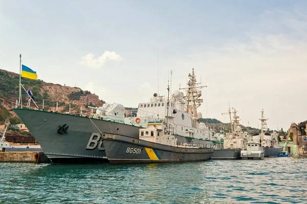 Ucrânia Navio Guerra Baía Crimeia Ucrânia — Fotografia de Stock