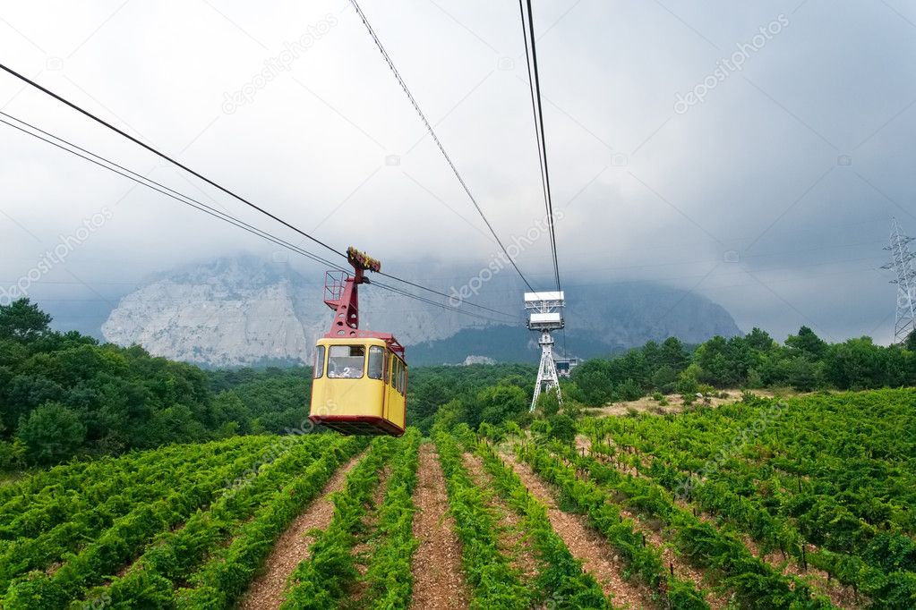 Cable car in the mountains