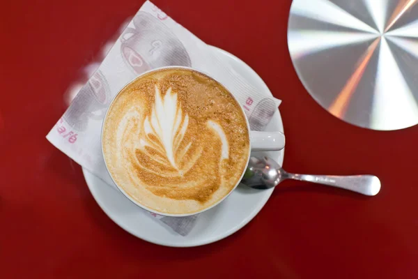 Cappuccino káva pohár — Stock fotografie