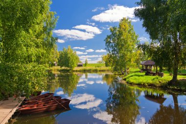 Boat in lake. clipart