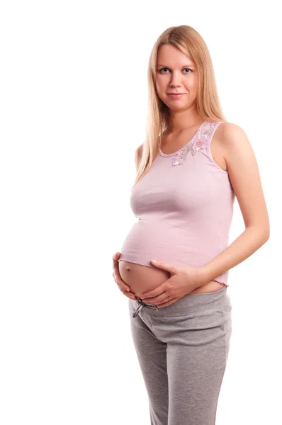 Retrato de hermosa mujer embarazada alegre — Foto de Stock