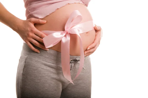 Mujer embarazada esperando a una niña —  Fotos de Stock