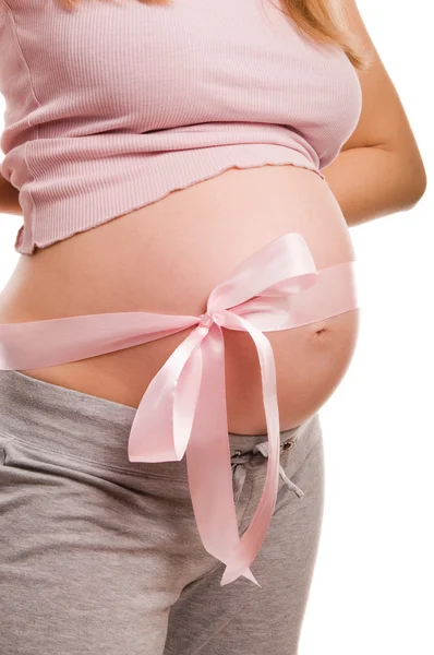Mujer embarazada esperando a una niña — Foto de Stock
