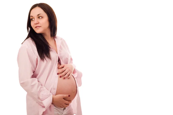 Портрет радісної красивої вагітної жінки — стокове фото
