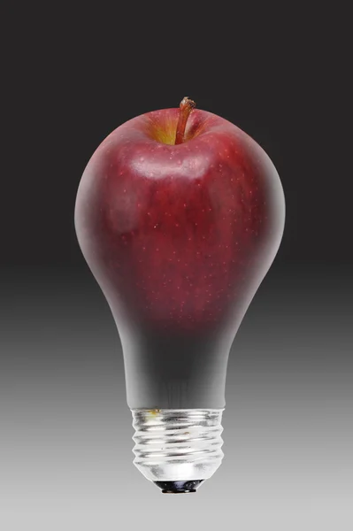 苹果和灯泡 — 图库照片