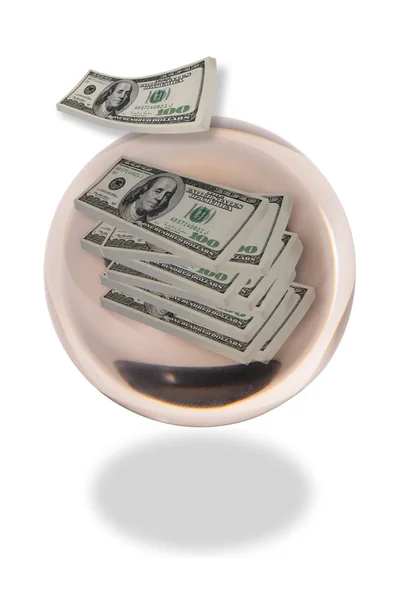 Křišťálová koule peněz — Stock fotografie