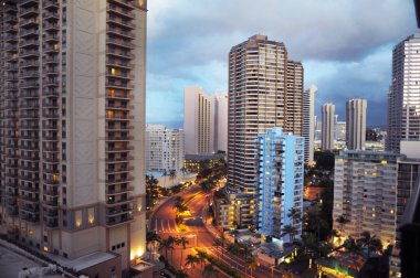 waikiki hawaii şehir manzarası.