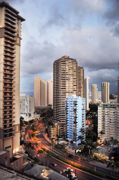 stock image Downtown view of Waikiki,Hawaii.