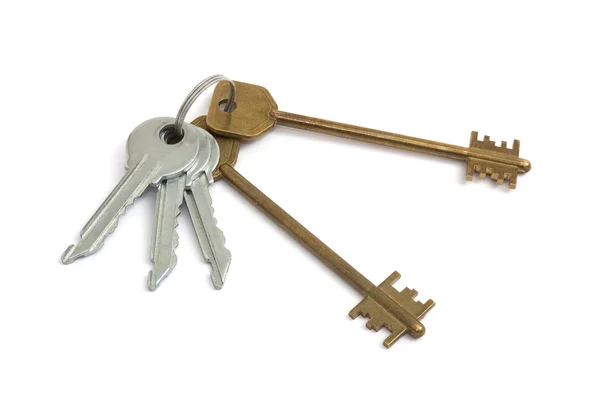 stock image Five keys on a white background