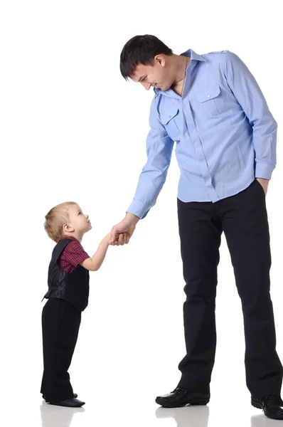 Handshake of a man and boy — Stock Photo, Image