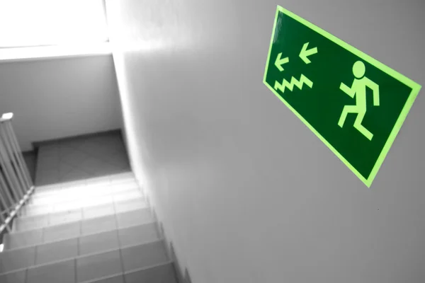 Emergency Exit & staircase in wokplace — Stock Photo, Image