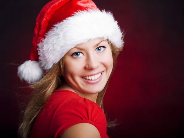 Ung jul kvinna över mörkret — Stockfoto