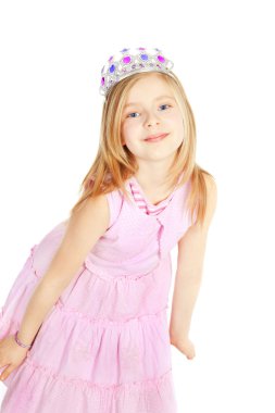 Little girl princess over white clipart