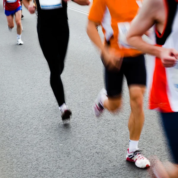 Corrida na maratona da cidade — Fotografia de Stock