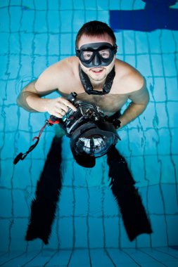 Underwater camera operator clipart