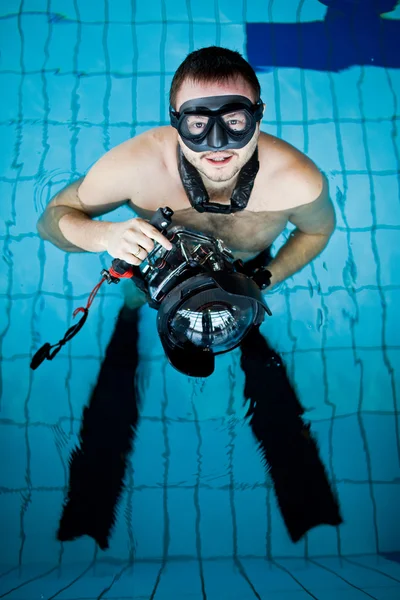 Undervattenskamera operatör — Stockfoto
