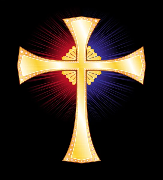 Золотий хрест — стоковий вектор