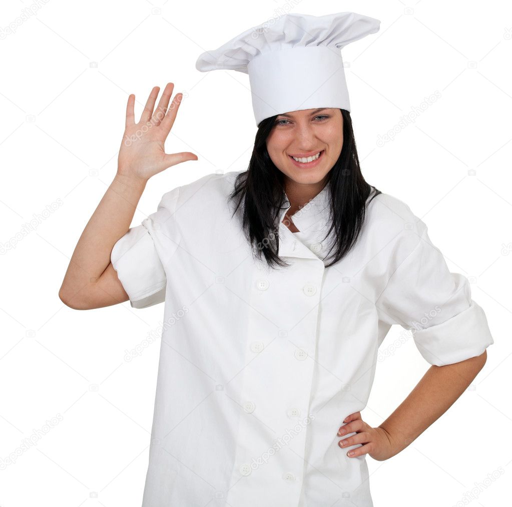 Smiling lady cook — Stock Photo © photomak #3943286