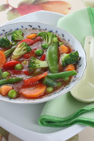 Sopa de dieta com legumes frescos — Fotografia de Stock