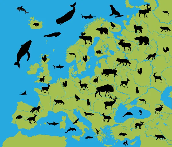 Животные Европы — стоковый вектор