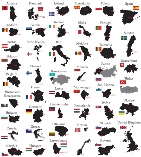 Países de Europa — Archivo Imágenes Vectoriales
