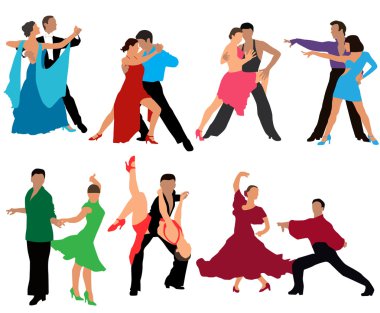 Dancing couples clipart