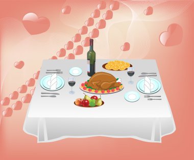 Dinner for two clipart