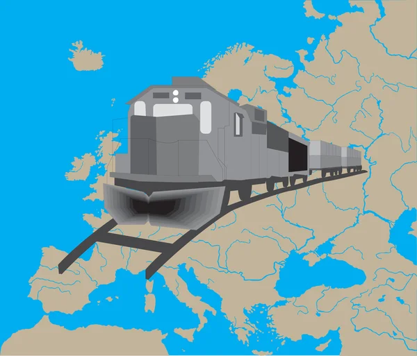 Train in Europe — Stock Vector