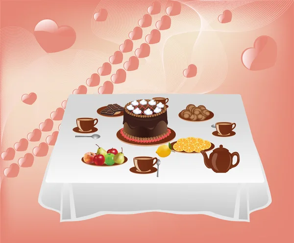 Mesa con dulces — Archivo Imágenes Vectoriales