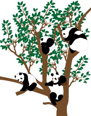 Panda on the tree clipart