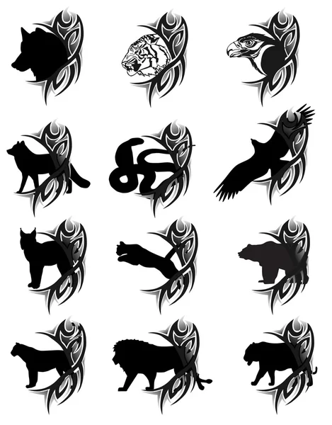动物纹身 — 图库矢量图片