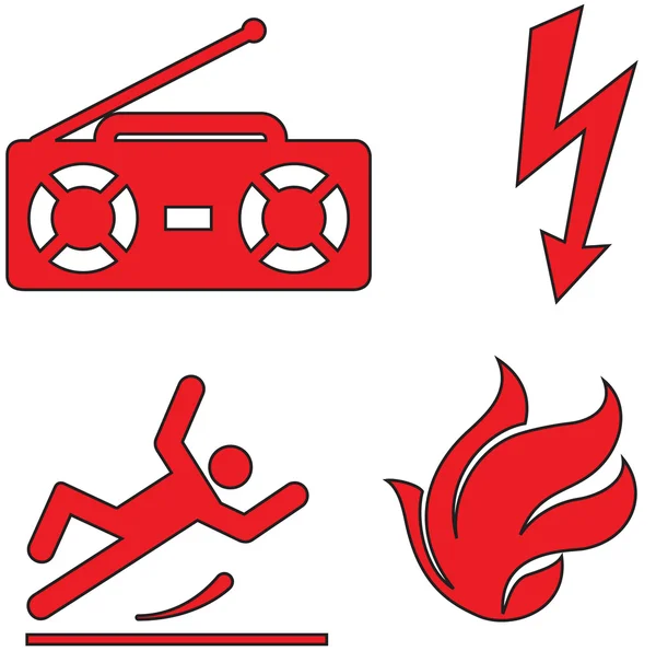 Rojo iconos conjunto veintidós — Vector de stock