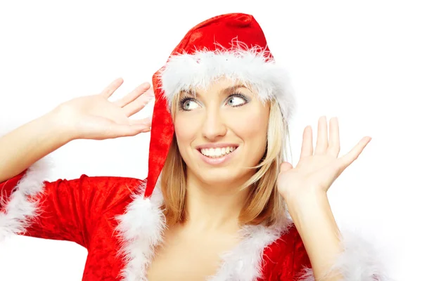 Lächelnder weiblicher Weihnachtsmann — Stockfoto