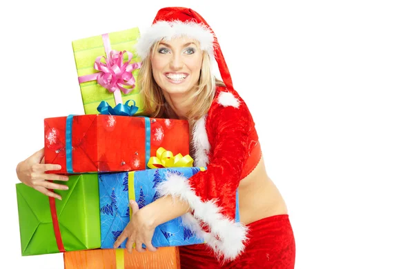 Santa com presentes — Fotografia de Stock