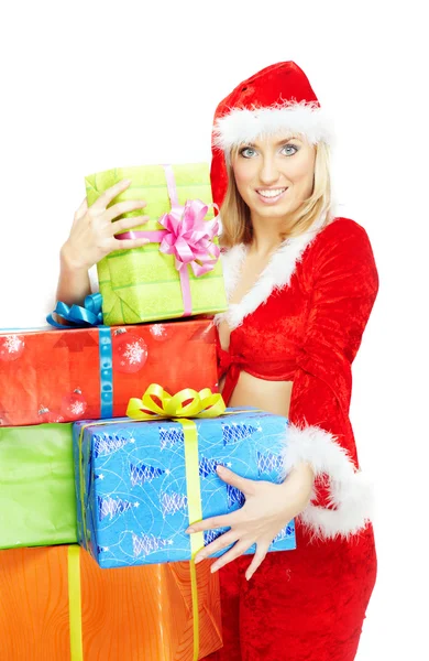 Santa with gifts — Stock Photo, Image