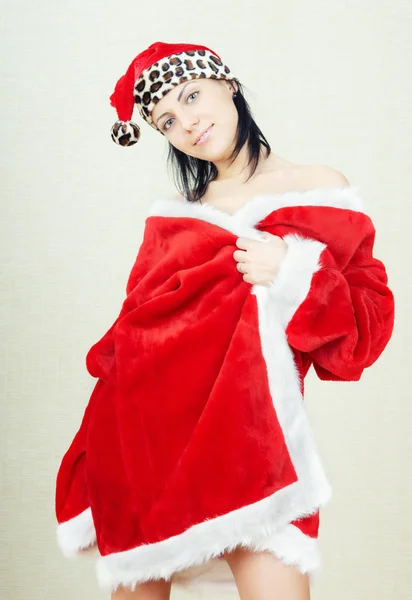 Weiblicher Weihnachtsmann — Stockfoto