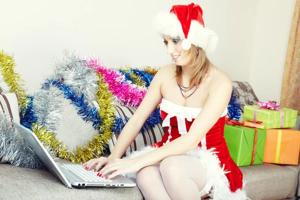 Online Christmas greeting — Stock Photo, Image