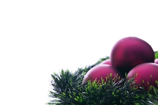 Claret palle di Natale e decorazione verde — Foto Stock